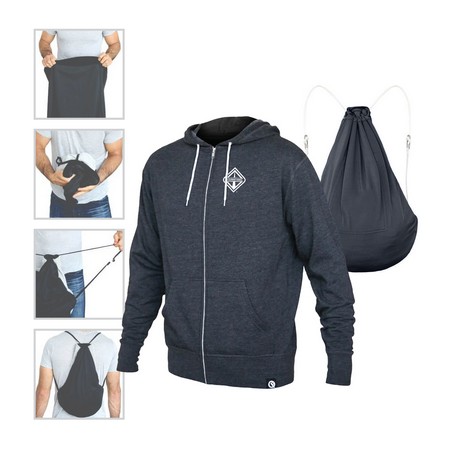 Quikflip - 2 in 1 Hoodie & Drawstring Backpack